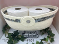 Rope basket with fabric trim