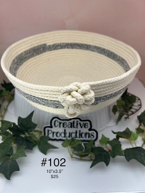 Robe basket with fabric trim