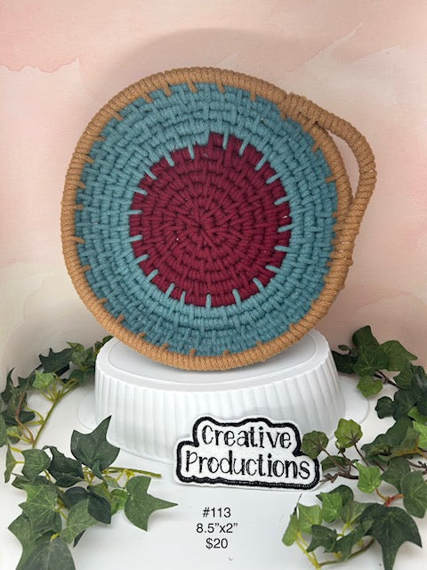 Coil wrapped rope basket