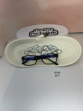 Peeper Keeper with embroidered design of eyeglasses.