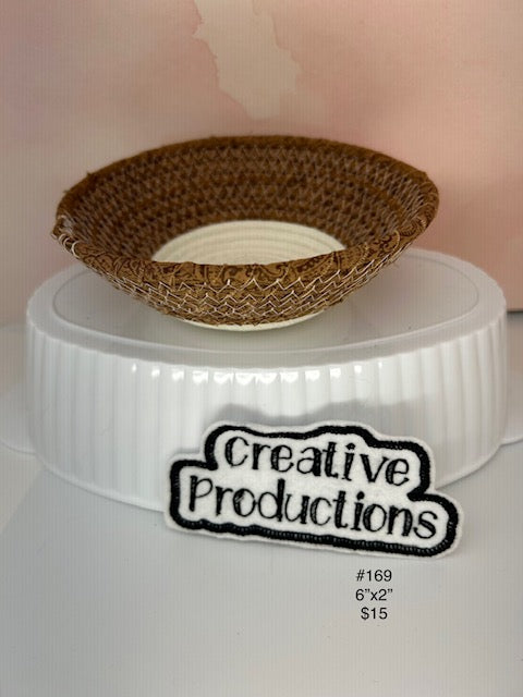 Rope basket in brown tones fabric insert.